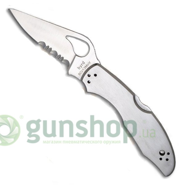 Нож Spyderco Byrd Meadowlark 2, стальная рукоятка, полусеррейтор Нож Spyderco Byrd Meadowlark 2, стальная рукоятка, полусеррейтор
