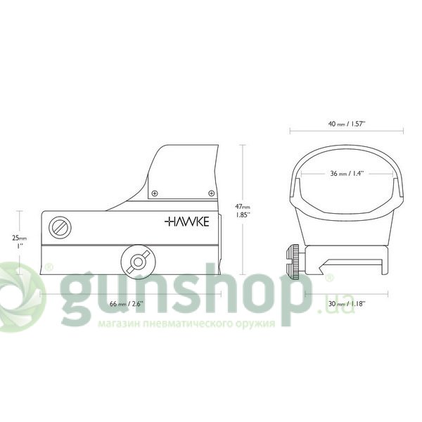 Прицел коллиматорный Hawke RDxWP Digital Control Wide View (Weaver)