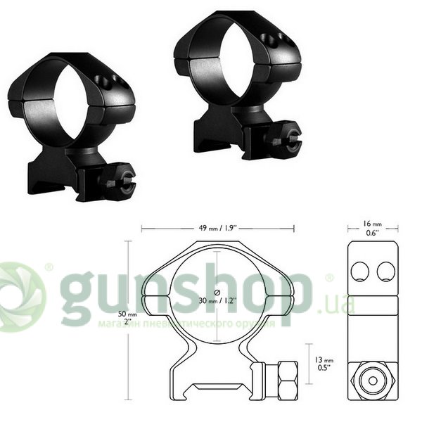 Кольца Hawke Precision 30mm/Weaver/High Кольца Hawke Precision 30mm/Weaver/High