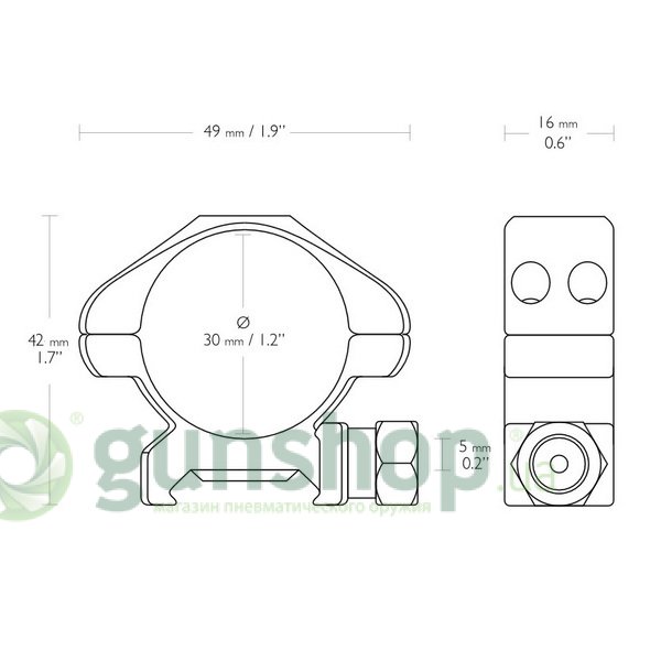 Кольца Hawke Precision 30mm/Weaver/Low Кольца Hawke Precision 30mm/Weaver/Low