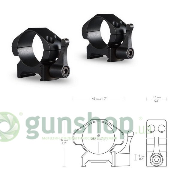 Кольца Hawke Precision Fast Release 1"/Weaver/Low Кольца Hawke Precision Fast Release 1"/Weaver/Low