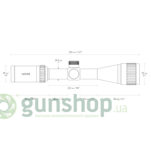 Оптический прицел Hawke Vantage IR 3-9x40 AO (Mil Dot IR R/G) 