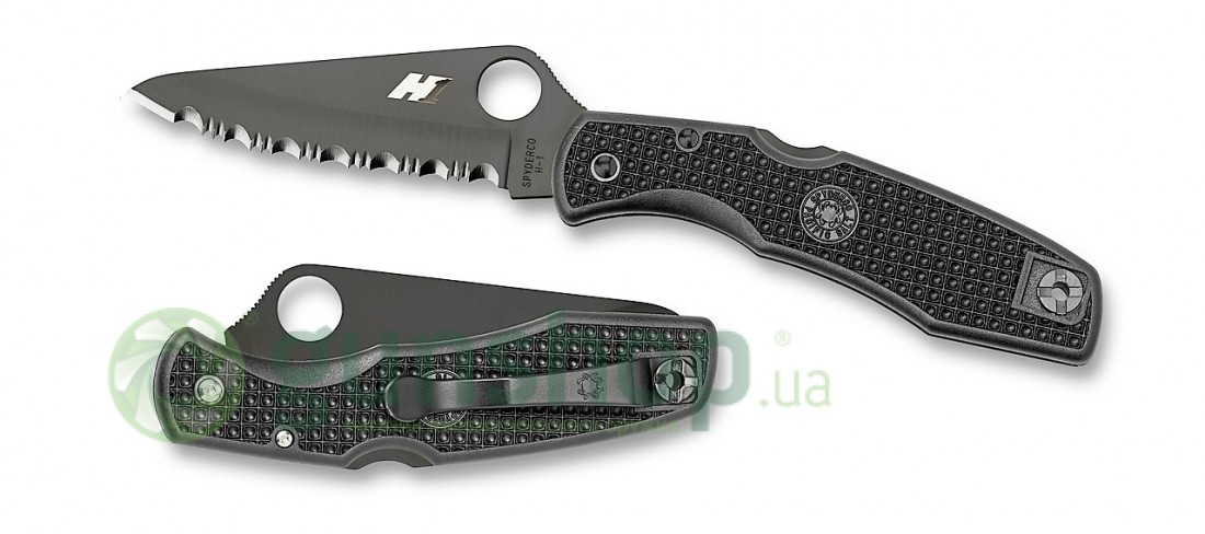 Нож Spyderco Pacific Salt black blade spyderedge