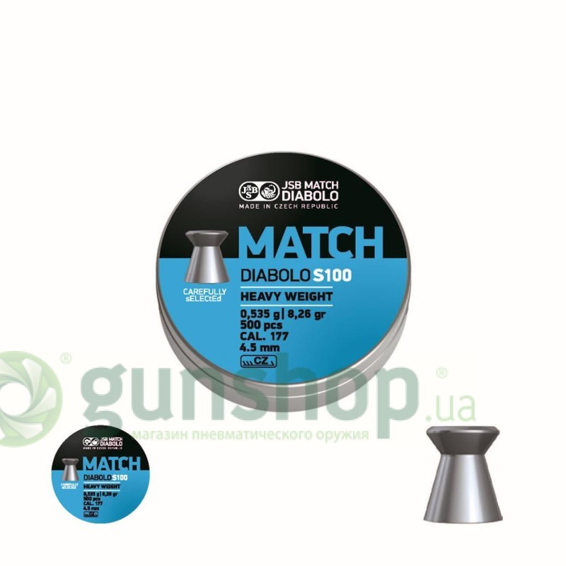 Пули для пневматического оружия JSB "Diabolo Match S100 "Kal 4.49 mm (500шт.) Пули для пневматического оружия JSB "Diabolo Match S100 "Kal 4.49 mm (500шт.)